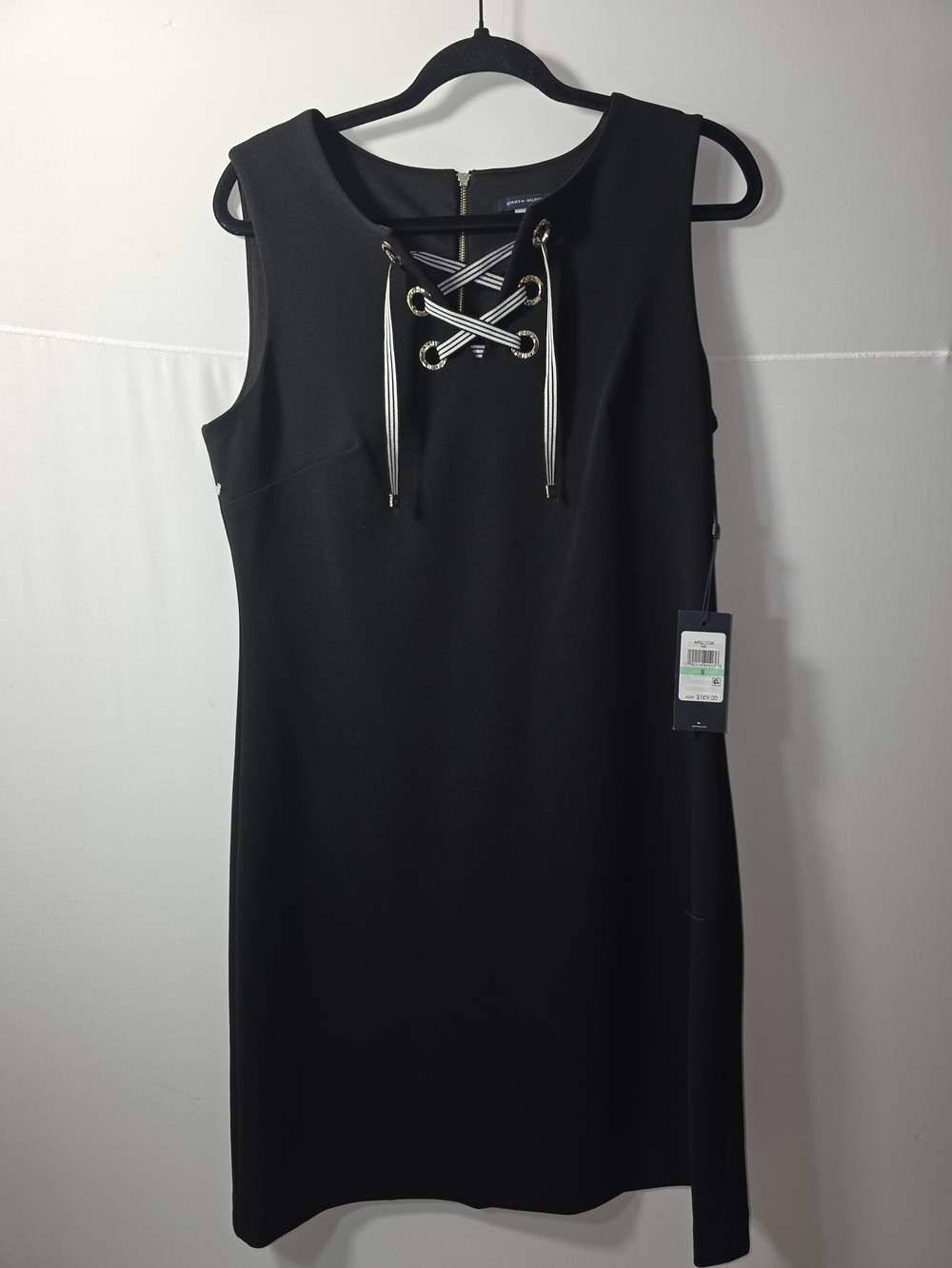 Tommy Hilfiger Black Sleeveless Lace-Up Mini Dress